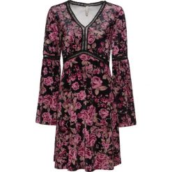Sukienka bonprix czarno-jasnoróżowy w kwiaty. Sukienki damskie marki bonprix. Za 149.99 zł.