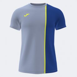Koszulka tenisowa męska z krótkim rękawem Joma Smash Short Sleeve. Niebieskie koszulki sportowe męskie Joma, m, bez wzorów, bez kołnierzyka, bez ramiączek, tenisowe. Za 101.00 zł.