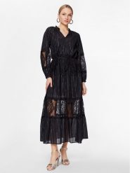 TWINSET Sukienka codzienna 231TT2093 Czarny Regular Fit. Czarne sukienki damskie Twinset, na co dzień, bez wzorów, z bawełny, bez kołnierzyka, bez ramiączek, proste. W wyprzedaży za 538.99 zł.