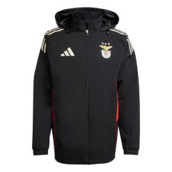 Kurtka dresowa Benfica Lizbona Tiro 25. Czarne kurtki męskie Adidas, bez wzorów, z dresówki, do piłki nożnej. Za 422.85 zł.