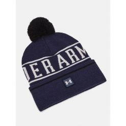 Czapka zimowa męska Under Armour ciepła z pomponem. Niebieskie czapki i kapelusze męskie Under Armour, na zimę, bez wzorów, sportowe. Za 69.99 zł.