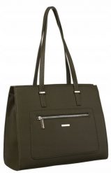 Shopperka khaki David Jones CH21081. Brązowe torebki do ręki damskie David Jones, bez wzorów, ze skóry ekologicznej, eleganckie, duże, bez dodatków. Za 179.99 zł.