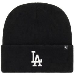 Męska czapka 47 Brand MLB Los Angeles Dodgers Haymaker Hat. Czarne czapki i kapelusze męskie 47 Brand, na zimę, bez wzorów, sportowe. Za 148.50 zł.