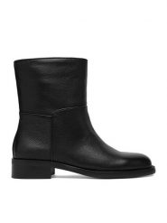 GINO ROSSI Botki C-A78-X434 Czarny. Czarne botki damskie Gino Rossi, ze skóry, bez obcasa, na słupku, bez zapięcia. Za 349.99 zł.