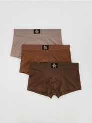 Bokserki ze świątecznym motywem 3 pack - beżowy. Brązowe bokserki męskie Reserved, l, bez wzorów. Za 69.99 zł.
