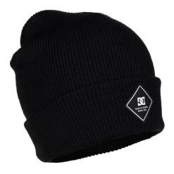 Czapka zimowa męska DC Label. Czarne czapki i kapelusze męskie DC Shoes, na jesień, bez wzorów, z materiału, sportowe. Za 190.00 zł.