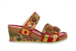 Klapki Laura Vita Bonito 19 Rouge 202064, Czerwony, Skóra naturalna - 37. Czerwone klapki damskie Laura Vita, z aplikacjami, z materiału, eleganckie, bez obcasa, na koturnie. W wyprzedaży za 224.10 zł.