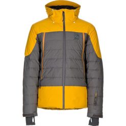 Puchowa kurtka narciarska "Cedar" w kolorze żółto-szarym. Szare kurtki męskie Maloja, z materiału. W wyprzedaży za 775.95 zł.