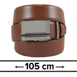 Pasek Brązowy do Spodni 105 cm, Automatyczna Klamra, Skórzany, Elegancki -VICTORIO. Brązowe paski damskie Victorio, bez wzorów, ze skóry, eleganckie. Za 99.00 zł.