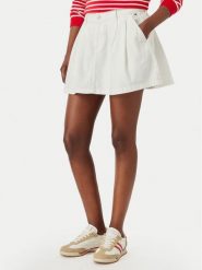 Tommy Jeans Spódnica mini DW0DW22971 Biały Relaxed Fit. Białe spódnice damskie Tommy Jeans, bez wzorów, z bawełny, mini, trapezowe. Za 369.99 zł.