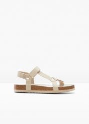 Sandały. Brązowe obuwie sportowe damskie bonprix, bez wzorów, bez obcasa, bez zapięcia. Za 134.99 zł.