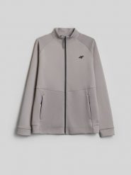 4F Bluza treningowa regular bez kaptura męska - szara L. Szare bluzy męskie 4f, l, bez wzorów, bez kaptura, na fitness i siłownię. Za 199.99 zł.