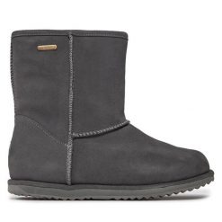 Śniegowce EMU Australia. Szare buty zimowe chłopięce Emu Australia, bez wzorów, bez zapięcia. Za 479.99 zł.