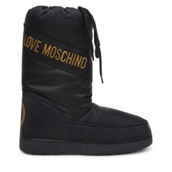 Śniegowce LOVE MOSCHINO. Czarne śniegowce i trapery damskie Love Moschino. Za 459.99 zł.