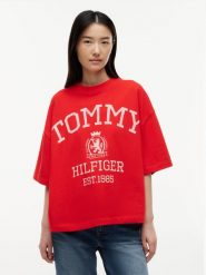 Tommy Hilfiger Koszulka Kobiety Bawełna czerwony|wielokolorowy, XS. Czerwone t-shirty damskie Tommy Hilfiger, xs, bez wzorów, z bawełny, bez kołnierzyka. Za 249.95 zł.