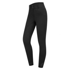 Damskie spodnie jeździeckie o pełnej przyczepności ELT Pam. Czarne spodnie sportowe damskie ELT, l, bez wzorów, z elastanu, do jazdy konnej. Za 376.50 zł.