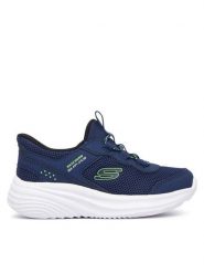 Skechers Sneakersy Slip-ins: Bounder Pro 404208N Granatowy. Niebieskie buty sportowe chłopięce Skechers, bez wzorów, z materiału, bez zapięcia. Za 159.99 zł.