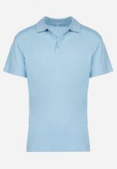 Jasnoniebieska Koszulka Polo z Krótkim Rękawem Wakeish. Niebieskie koszulki polo męskie Born2be, l, bez wzorów, z tkaniny, bez ramiączek. Za 39.99 zł.
