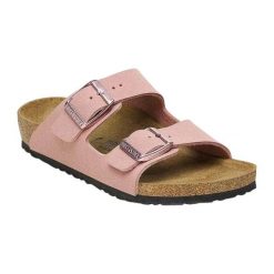 Sandały Arizona Dla Dzieci. Czerwone sandały dziewczęce Birkenstock, z materiału, z okrągłym noskiem, bez zapięcia. Za 500.99 zł.