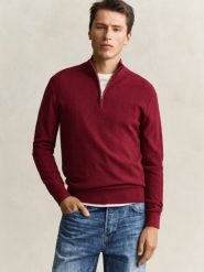 Gant sweter typu troyer z domieszką wełny Mężczyźni Bawełna czerwony, XXL. Czerwone swetry przez głowę męskie GANT, m, bez wzorów, z bawełny, bez kołnierzyka. Za 799.95 zł.