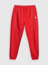 4F Spodnie kibica joggery męskie - czerwone XL. Czerwone spodnie sportowe męskie 4f, m, bez wzorów, z bawełny. Za 189.99 zł.