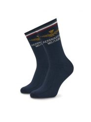 Aeronautica Militare Skarpety długie 252CZ0012UL00499 Granatowy. Niebieskie skarpety męskie Aeronautica Militare, bez wzorów, z bawełny. Za 99.99 zł.