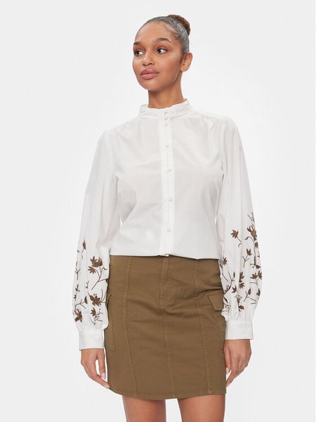 Vila Koszula 14090057 Biały Regular Fit. Białe bluzki damskie Vila, bez wzorów, z bawełny, bez kołnierzyka, bez ramiączek. Za 229.99 zł.