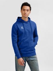 Bluza hmlGO 2.0 HOODIE. Niebieskie bluzy sportowe damskie Hummel, s, bez wzorów, z bawełny, z kapturem, na fitness i siłownię. Za 232.95 zł.