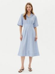 YAS Sukienka koszulowa Astor 26037276 Niebieski Regular Fit. Niebieskie sukienki damskie YAS, bez wzorów, z bawełny, bez kołnierzyka, bez ramiączek, koszulowe. Za 209.99 zł.