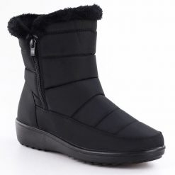 Śniegowce damskie z futerkiem czarne Unisoft 8000. Czarne śniegowce i trapery damskie Unisoft, z materiału. Za 129.99 zł.