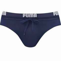 Strój kąpielowy Męski Swim Slip. Niebieskie kąpielówki męskie Puma, m, bez wzorów, do pływania. Za 101.99 zł.