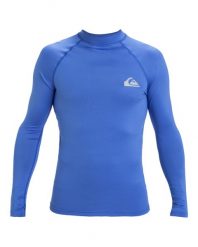 Koszulka surfingowa z długim rękawem UPF 50 dla Mężczyzn EVERYDAY Niebieski. Niebieskie bluzki z długim rękawem męskie Quiksilver, m, bez wzorów, z elastanu, bez kołnierzyka. Za 129.00 zł.