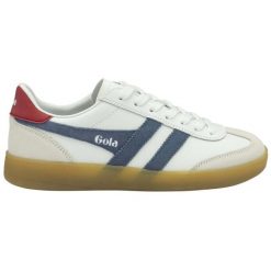 Damskie skórzane buty sportowe Gola Viper Leather. Białe obuwie sportowe damskie Gola, bez wzorów, z gumy. Za 378.50 zł.