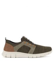Rieker Półbuty B7796-54 Khaki. Brązowe półbuty na co dzień męskie Rieker, z materiału, bez zapięcia. Za 369.99 zł.