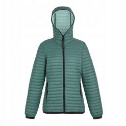 Kurtka Ocieplana Damska Rigain. Zielone kurtki damskie Regatta, bez wzorów, z puchu, bez kaptura, trekkingowe. Za 150.99 zł.
