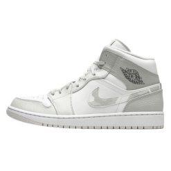 Buty do chodzenia dla dorosłych Air Jordan 1 Mid Grey Camo. Białe obuwie sportowe damskie Jordan, bez wzorów, z nubiku, do koszykówki, Inne modele. Za 1,955.89 zł.