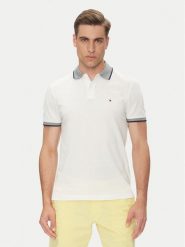 Tommy Hilfiger Polo MW0MW33140 Biały Regular Fit. Białe koszulki polo męskie Tommy Hilfiger, m, bez wzorów, z bawełny, bez ramiączek. Za 229.99 zł.