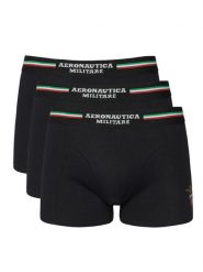 Aeronautica Militare Komplet bokserek AM1UBX001T Czarny. Czarne bokserki męskie Aeronautica Militare, m, bez wzorów, z bawełny. Za 119.99 zł.