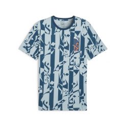 Koszulka PUMA x NEYMAR JR Creativity PUMA Ocean Tropic Turquoise Surf Blue. Niebieskie koszulki sportowe męskie Puma, xl, bez wzorów, bez kołnierzyka, bez ramiączek, do piłki nożnej. Za 149.99 zł.