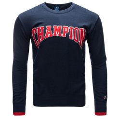 Bluza męska klasyczna Champion 215748-S21-BS538. Niebieskie bluzy męskie Champion, m, bez wzorów, z bawełny, bez kaptura. Za 119.00 zł.