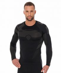 Bluza męska z długim rękawem Brubeck DRY. Czarne bluzy sportowe męskie Brubeck, l, bez wzorów, z dzianiny, bez kaptura, do biegania. Za 159.99 zł.