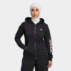 Bluza z kapturem damska ADIDAS fitness. Czarne bluzy sportowe damskie Adidas, m, bez wzorów, z materiału, z kapturem, na fitness i siłownię. Za 199.99 zł.