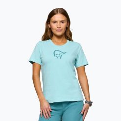 Koszulka damska NORRONA Cotton Viking. Niebieskie t-shirty damskie NORRONA, s, bez wzorów, z bawełny, bez kołnierzyka. Za 189.99 zł.