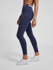 Damskie bawełniane legginsy o średnim kroju Hummel TE Maja. Niebieskie legginsy sportowe damskie Hummel, xl, bez wzorów, z bawełny, z standardowym stanem, na fitness i siłownię. Za 95.50 zł.