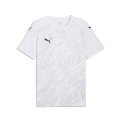 Koszulka Puma Team Final Graphic. Białe koszulki sportowe męskie Puma, bez wzorów, bez kołnierzyka, bez ramiączek, do piłki nożnej. Za 237.50 zł.