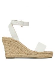 DeeZee Espadryle JSZ2022-06 Biały. Białe sandały damskie DeeZee, bez wzorów, z materiału, bez obcasa, bez zapięcia. Za 97.99 zł.