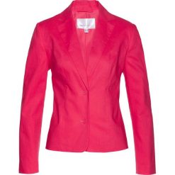 Żakiet lniany bonprix różowy hibiskus. Żakiety damskie marki bonprix. Za 149.99 zł.