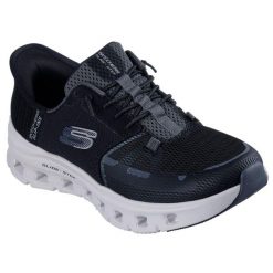 Damskie GLIDE-STEP PRO Slip-On Ciemnoszary / Czarny. Czarne trampki i tenisówki damskie Skechers, bez wzorów, z materiału, casualowe, bez zapięcia. Za 397.00 zł.