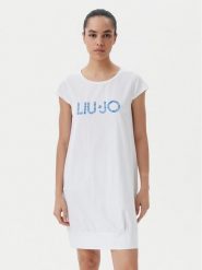 Liu Jo Beachwear Sukienka codzienna VA5194 JS003 Biały Regular Fit. Białe sukienki damskie Liu Jo Beachwear, na co dzień, xl, bez wzorów, z bawełny, bez kołnierzyka, bez ramiączek, proste. Za 239.99 zł.