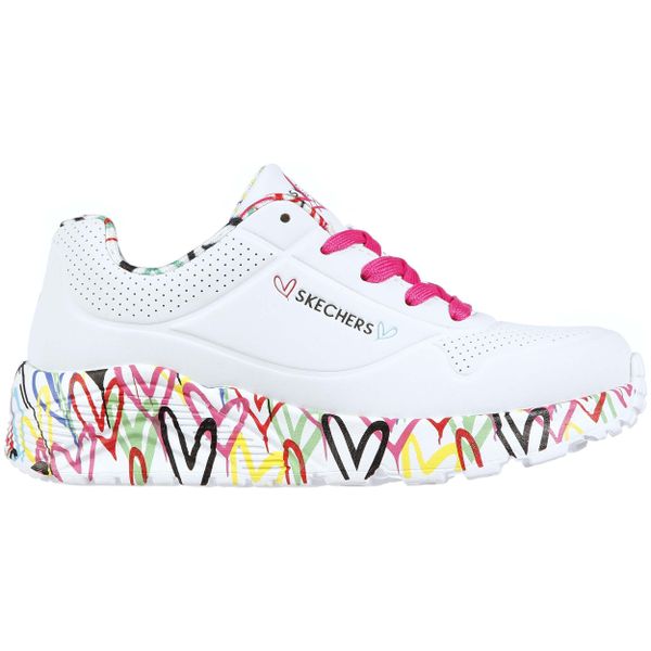 Buty na co dzień młodzieżowe SKECHERS UNO LITE eko skóra. Biała obuwie sportowe damskie Skechers, bez wzorów, ze skóry, trekkingowe, Skechers Sport. Za 219.00 zł.